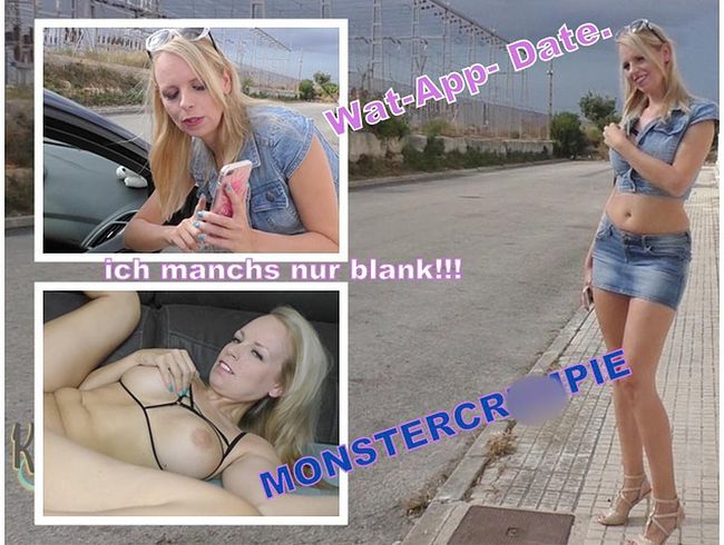 KikiVega Porno Video: Krasses Wat-App-Date. Ich machs nur blank!!! (Monstercream**e)